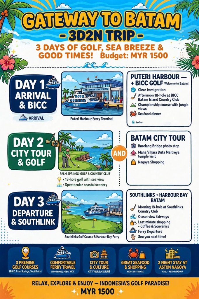 Gateway to Batam — 3D2N Trip Official Package Poster (MYR 1,500)